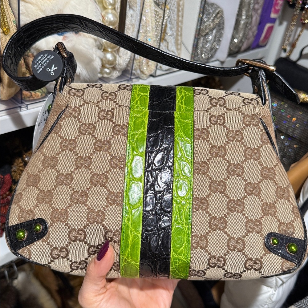 Gucci 2004 Tom Ford Dragon Monogram Crocodile Flap Bag - Picture 17 of 17
